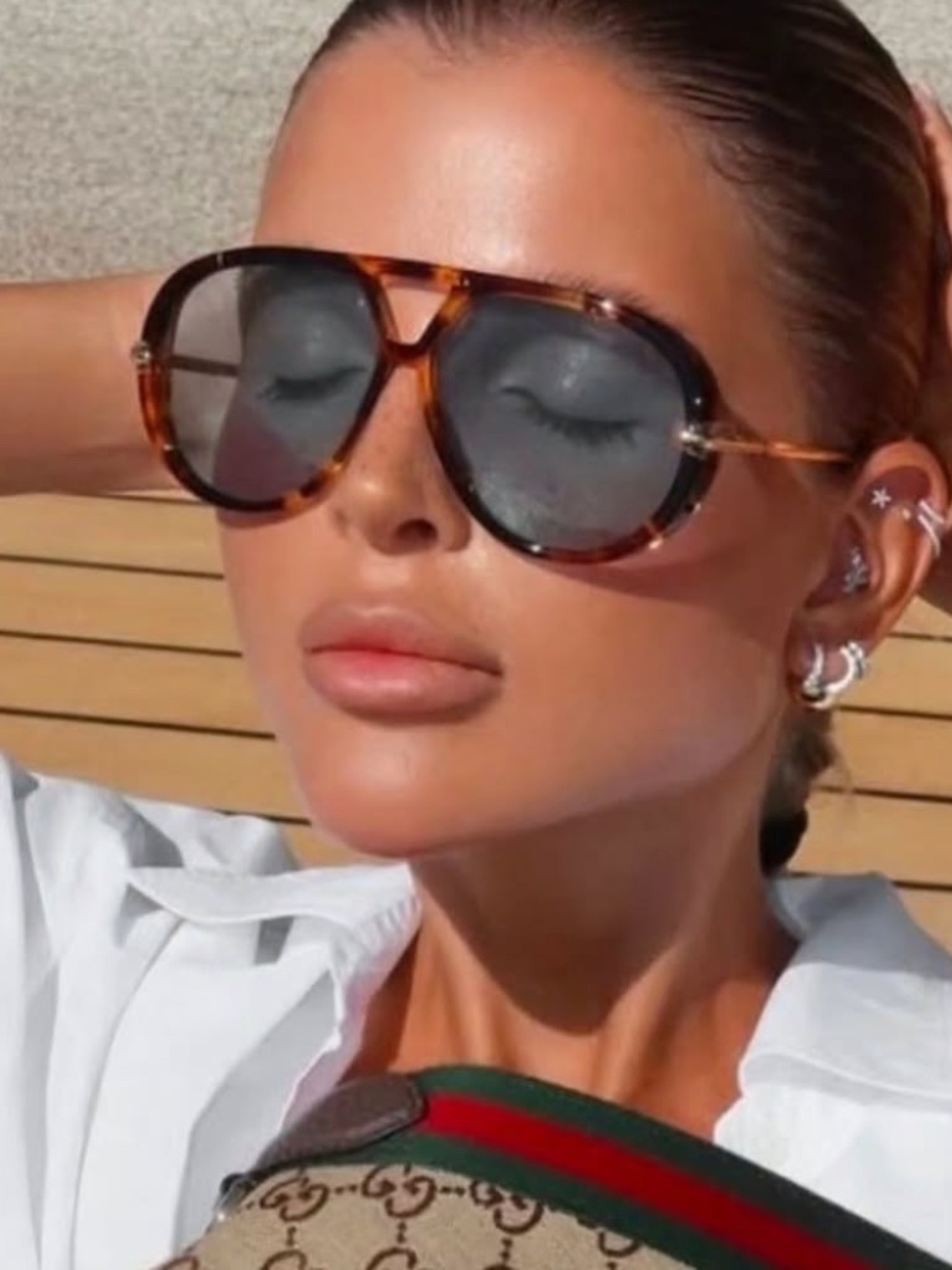 Bottega Veneta Eyewear Pilot Frame Sunglasses